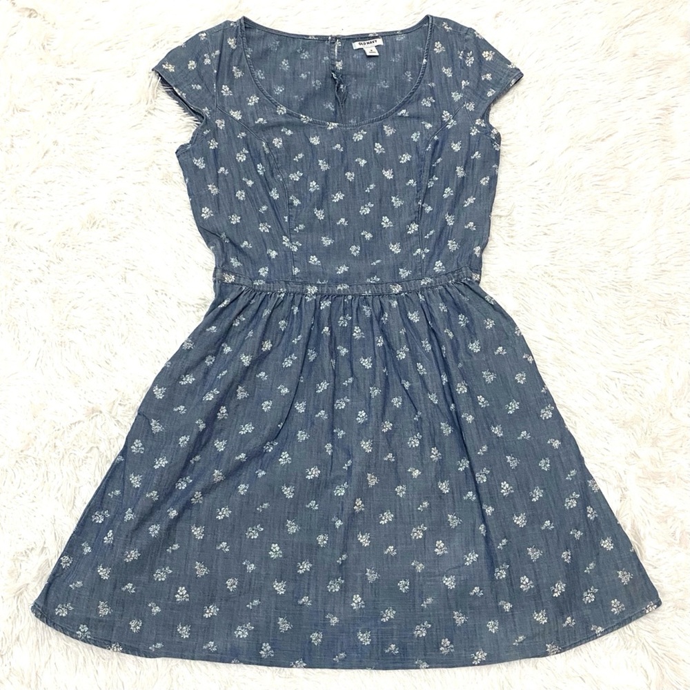 Chambray Floral Dress
